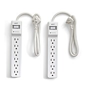 NXT Technologies™ 6-Outlet Surge Protector, 2.5' Cord, 500 Joules, 2/Pack (NX54311)