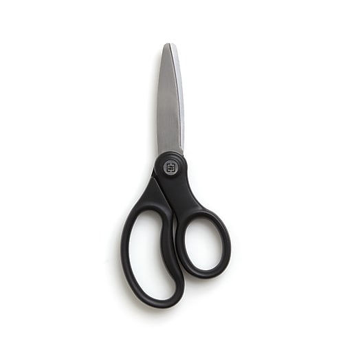 Staples 8 inch Pointed Tip Stainless Steel Scissors Straight Handle Right & Left Handed 6/Carton, Black