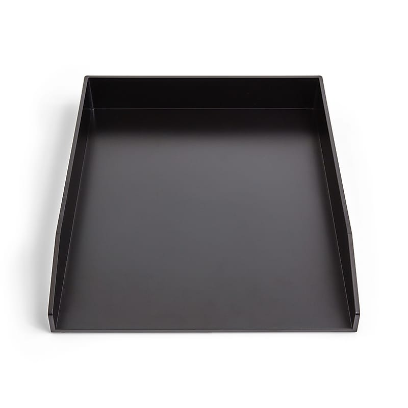 TRU RED™ Front Load Stackable Plastic Letter Tray, Black, 2/Pack (TR55253) image 1