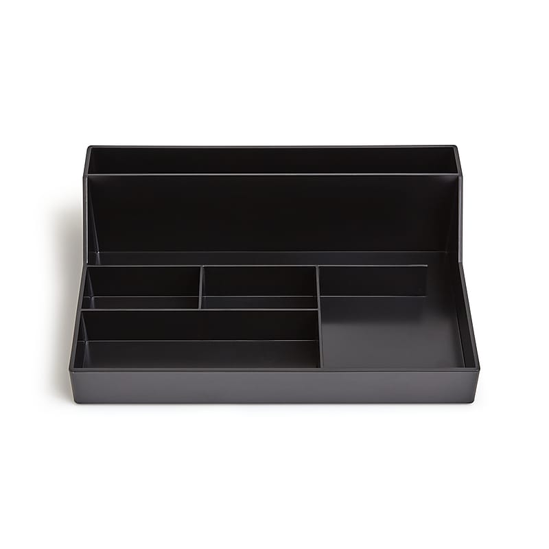 TRU RED™ 6-Compartment Plastic Desktop Organizer, Black (TR55259) image 1