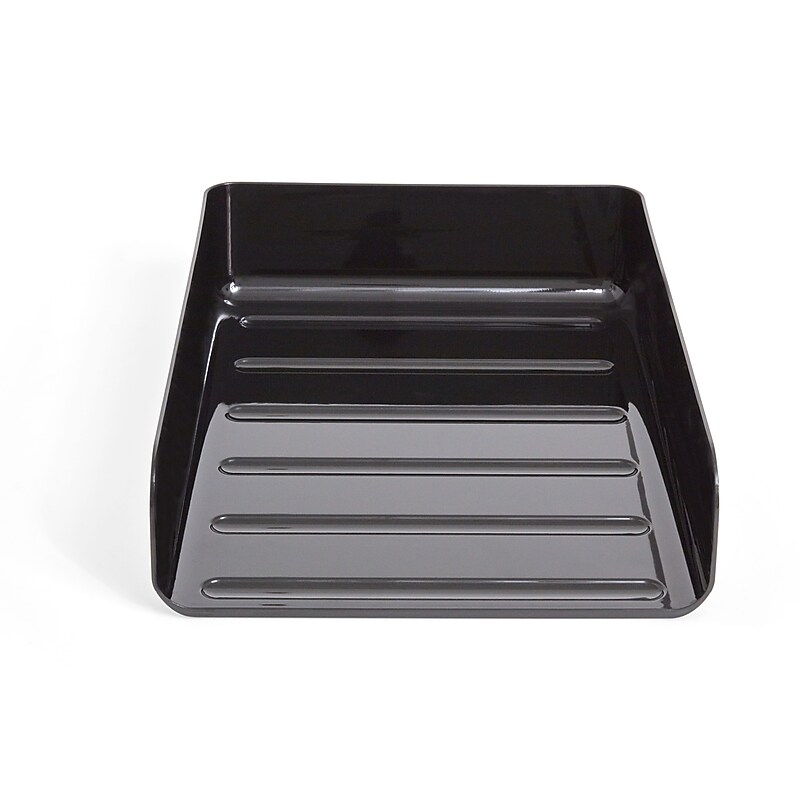 TRU RED™ Front Load Stackable Plastic Letter Tray, Black, 2/Pack (TR55331) image 1