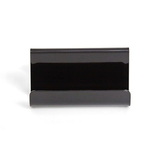 TRU RED™ 2 Compartment Business Card Holder, Black, 50 Card Capacity