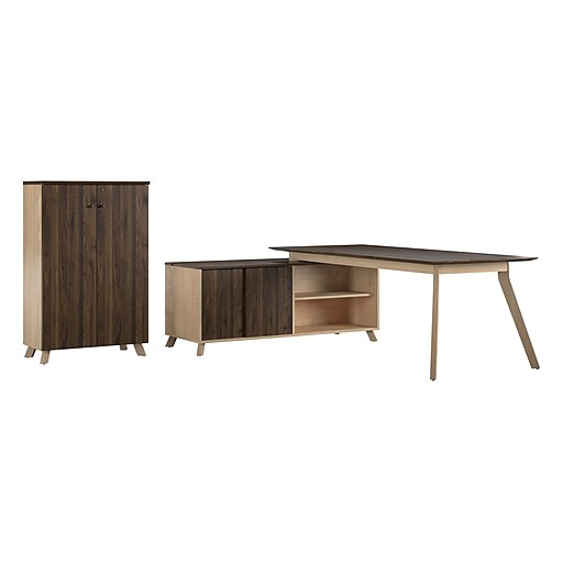 Shop Staples For Ameriwood Ax1 L Shape Desk And Storage Cabinet