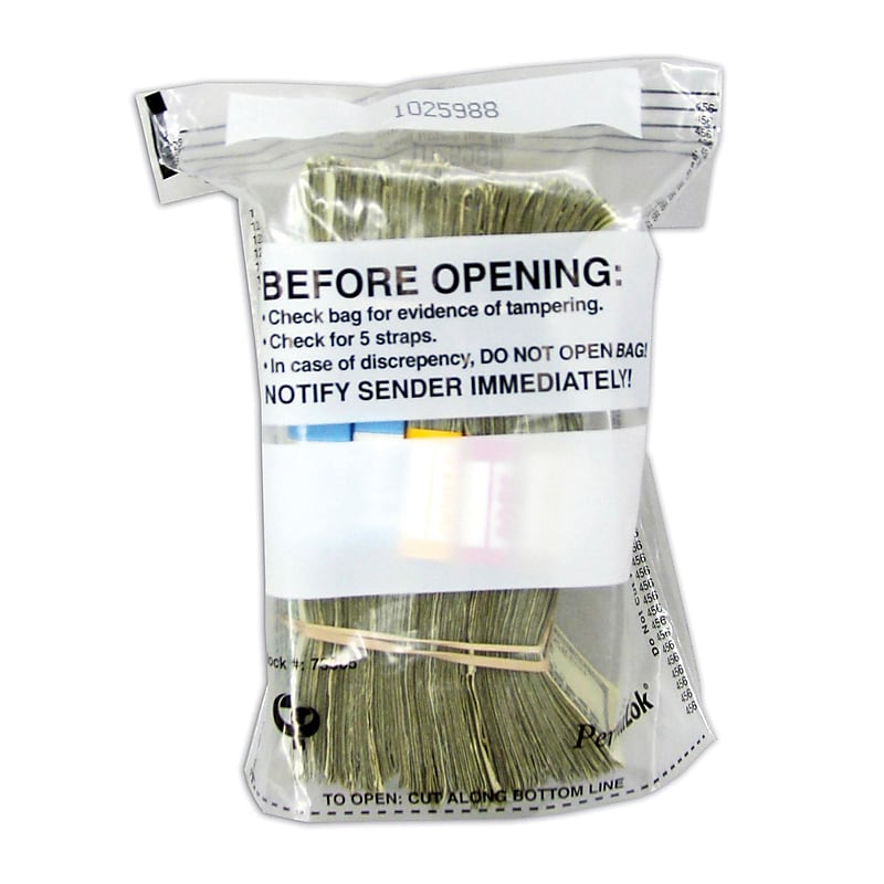 Control Papers PermaLOK Deposit Bags, Clear, 250/Pack (585011) image 1