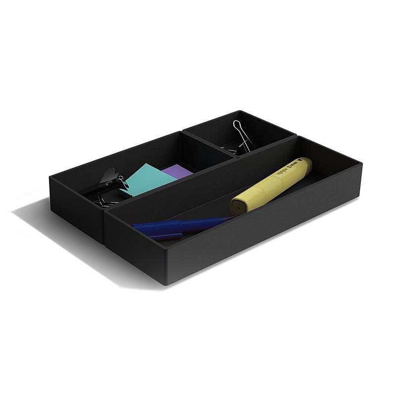 TRU RED™ 3 Piece Plastic Drawer Organizer, Black (TR55295) image 1
