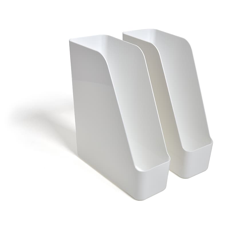 TRU RED™ Plastic Magazine File, White, 2/Pack (TR55338) image 1