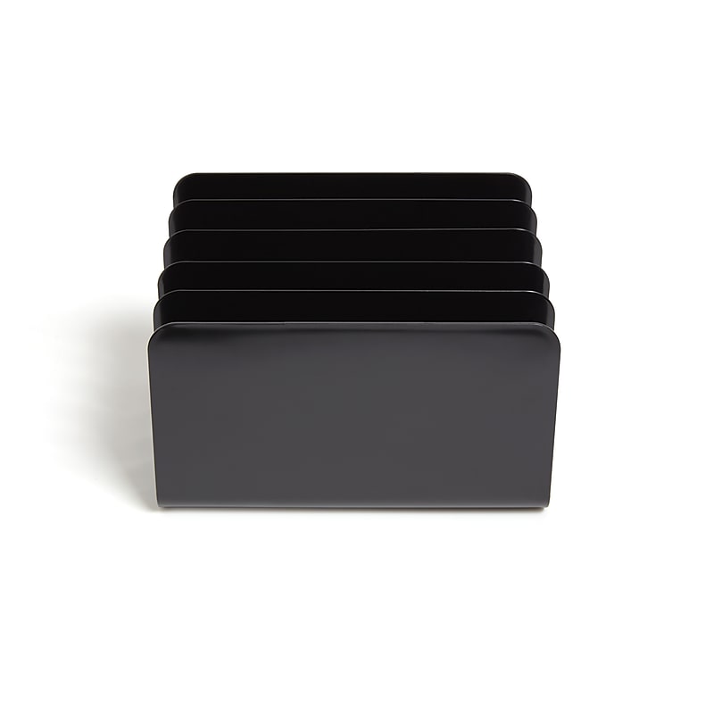 TRU RED™ 5-Compartment Plastic Incline Sorter, Black (TR54284) image 1