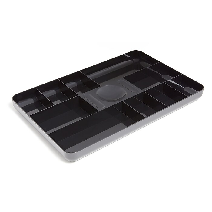 TRU RED™ 13-Compartment Plastic Drawer Organizer, Black (TR55350