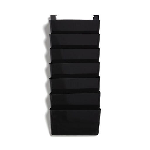 TRU RED™ 7-Pocket Plastic Letter Wall File, Black (TR55348) | Staples