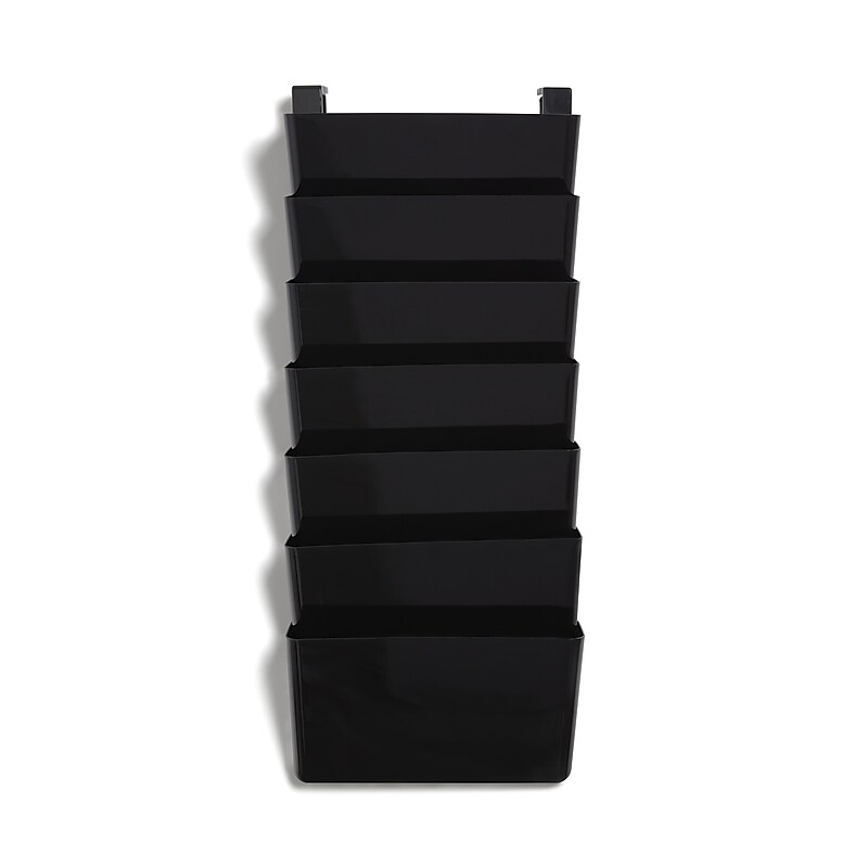 TRU RED™ 7-Pocket Plastic Letter Wall File, Black (TR55348) image 1