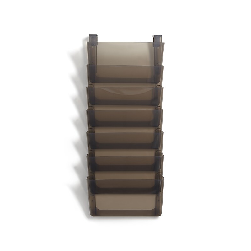 TRU RED™ 7-Pocket Plastic Letter Wall File, Smoke (TR55349) image 1