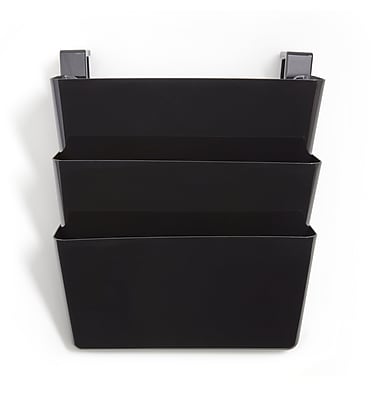 TRU RED(tm) Unbreakable 3-Pocket Plastic Letter Wall File, Black (TR55344)