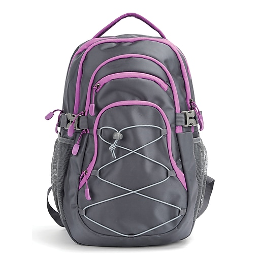 Shop Staples for Staples Backpack, Solid, Grey / Purple (54945)