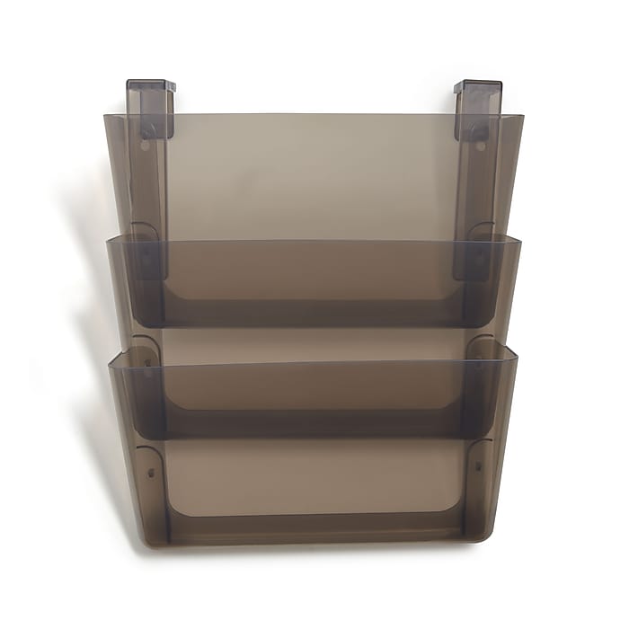 TRU RED™ 3-Pocket Plastic Letter Wall File, Smoke (TR55346) | Staples
