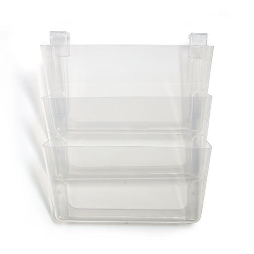 TRU RED™ Unbreakable 3Pocket Plastic Letter Wall File, Clear (TR55345