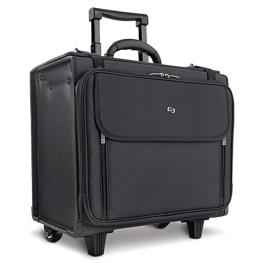 Solo® Classic Black Polyester Wheeled Catalog Case (B1514) Staples