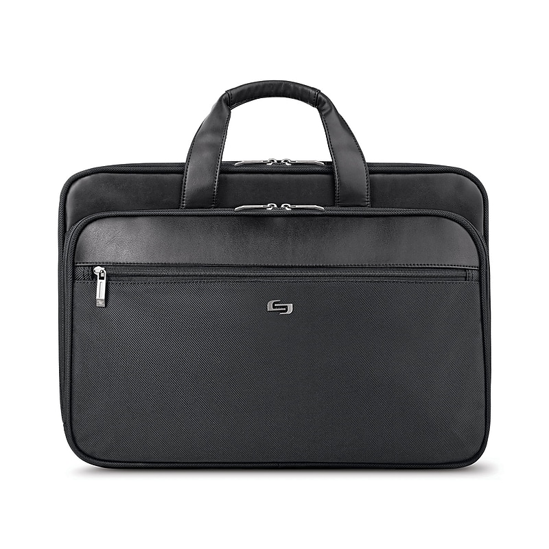 Solo New York Midtown Collection Paramount Laptop Briefcase, Black Polyester (SGB300-4) image 1