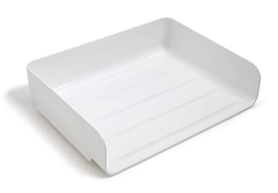TRU RED???Side Load Stackable Plastic Letter Tray, White, 6/Pack (TR55330),Size: large