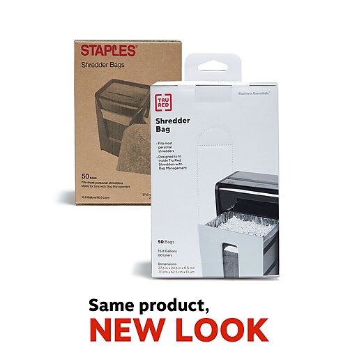 TRU RED™ Shredder Bags, 15.8 Gal., 16/Box (53295US) Staples