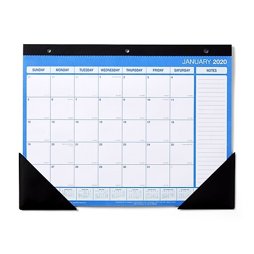 2020 Monthly Desk Pad Calendar, Blue and White, 11" x 81/2" (5644220