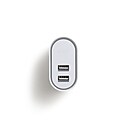 NXT TECHNOLOGIES™  UNIVERSAL 2 USB PORT PHONE CHARGER, WHITE