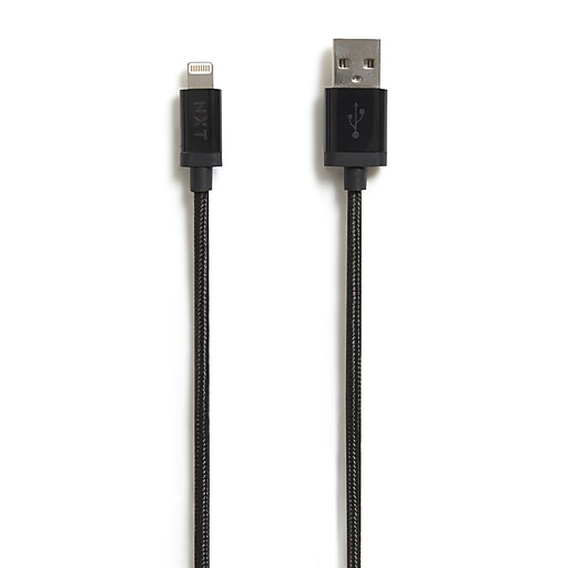 NXT Technologies™ 4 Ft. Braided Lightning to USB Cable, Black (NX54354