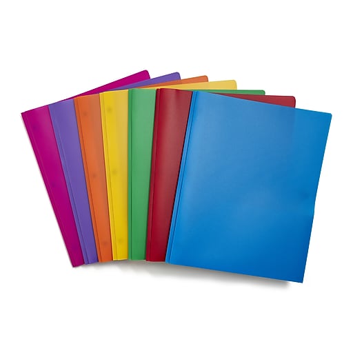 Staples 2Pocket Presentation Folder with Fasteners, Assorted Colors