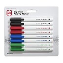 TRU RED™  Pen Dry Erase Markers, Fine Tip, Assorted, 8/Pack 