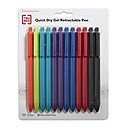 TRU RED™  Retractable Quick Dry Gel Pens, Fine Point, 0.5mm, Assorted, 12/Pack