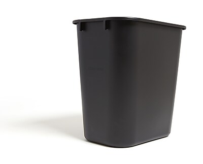 Coastwide Professional Indoor Trash Can Without Lid, Black Soft Molded Plastic, 3.5 Gallon (CW56428)