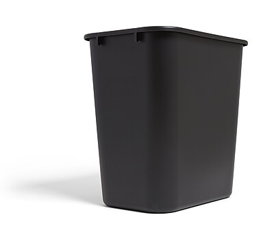 Coastwide Professional Indoor Trash Can Without Lid, Black Soft Molded Plastic, 7 Gallon (CW56429)