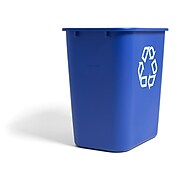 Coastwide Professional Plastic Indoor Recycling Container Without Lid, Blue Soft Molded Plastic, 7 Gallon (CW56432)