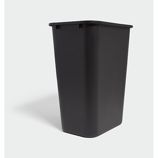 Coastwide Professional™ Indoor Trash Can Without Lid, Black Soft Molded