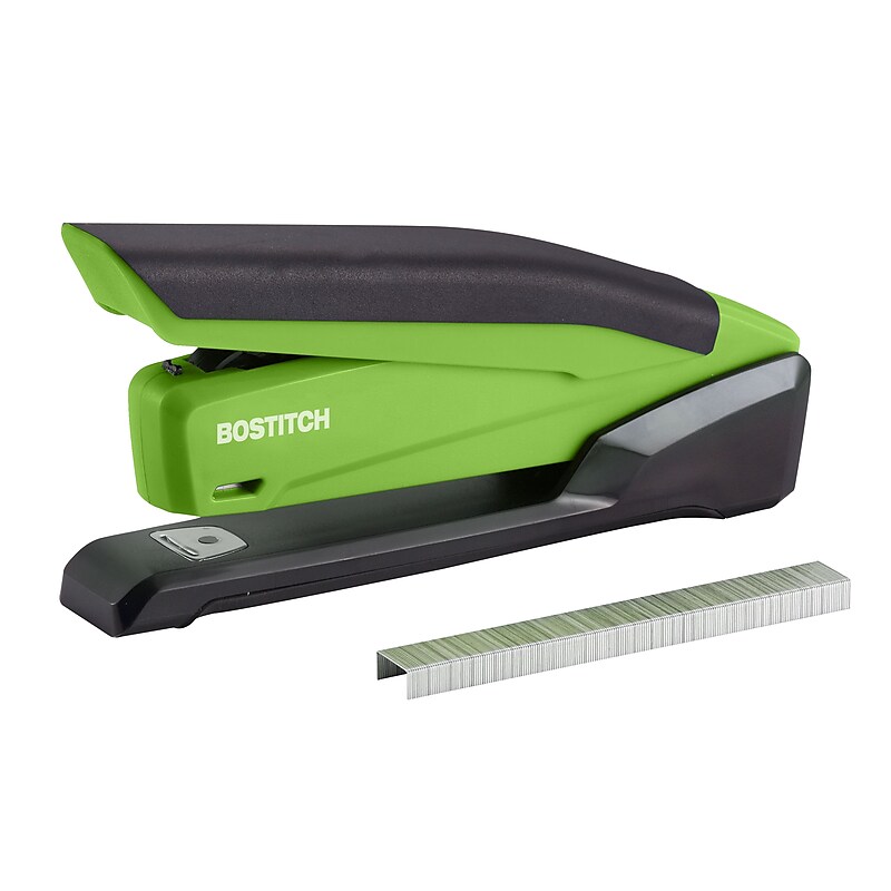 Bostitch InPOWER 20 Reduced-Effort Desktop Stapler, 20-Sheet Capacity, Staples Included, Green/Black (1123) image 1