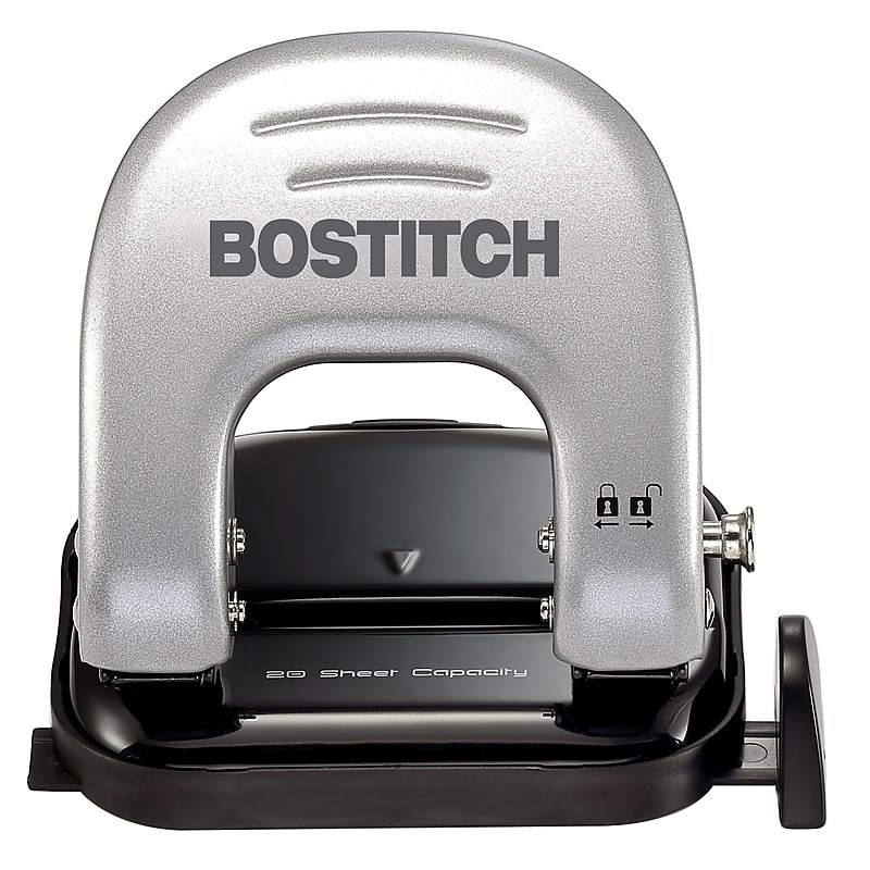 Bostitch EZ Squeeze 2-Hole Punch, 20 Sheet Capacity, Silver (2310) image 1