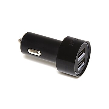 NXT Technologies™ Universal 2 USB Port Car Charger, Black (NX54337)