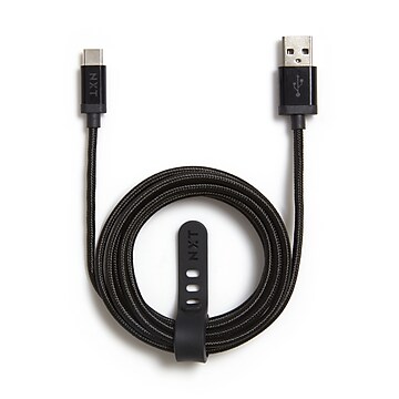 NXT Technologies™ 6 Ft. Braided USB-C to USB-A Cable, Black (NX54699)