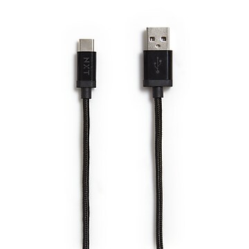 NXT Technologies™ 6 Ft. Braided USB-C to USB-A Cable, Black (NX54699)