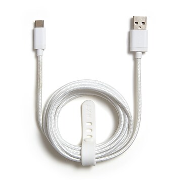 NXT Technologies™ 6 Ft. Braided USB-C to USB-A Cable, White (NX54700)
