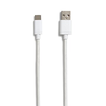 NXT Technologies™ 6 Ft. Braided USB-C to USB-A Cable, White (NX54700)