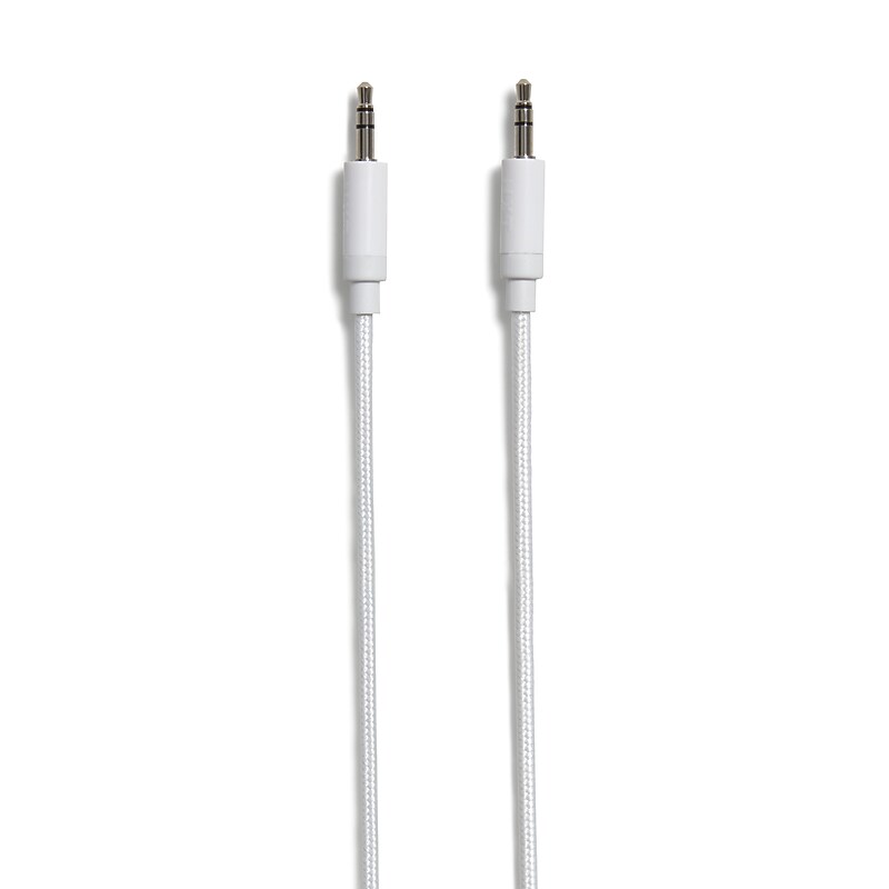 NXT Technologies™ 6 Ft. Braided Mini-phone Stereo 3.5mm Cable, White (NX54357) image 1