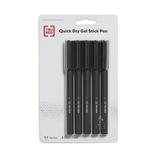 Shop Staples for TRU RED™ Quick Dry Gel Pens, Fine Point, 0.5mm, Black