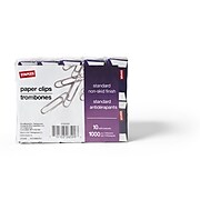 Staples® #1 Size Paper Clips, Nonskid, 1,000/Pack