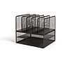 TRU RED Desk Organizer, 1 Shelf, 6 Upright Holders, Mesh, Black (TR57587-US)~#|#~s1157683_sc7