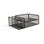 TRU RED Letter Tray Sorter, Two Shelves, 2 Upright Holders, Mesh, Black (TR57588-US)~#|#~s1157685_sc7