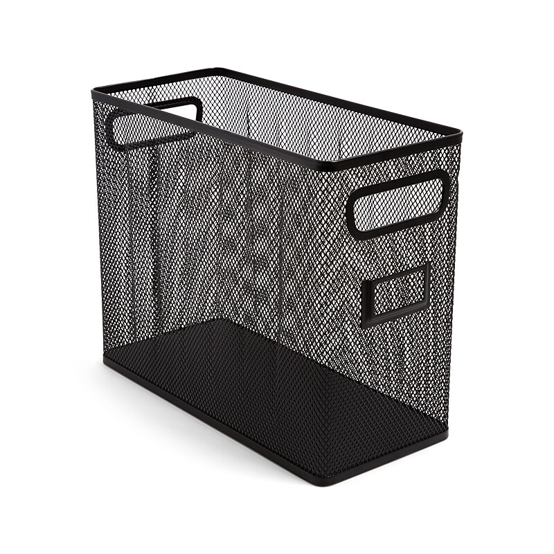 TRU RED Desk File Holder, Mesh, Two Hand Holes, Label Slot, Black (TR57599-US) image 1