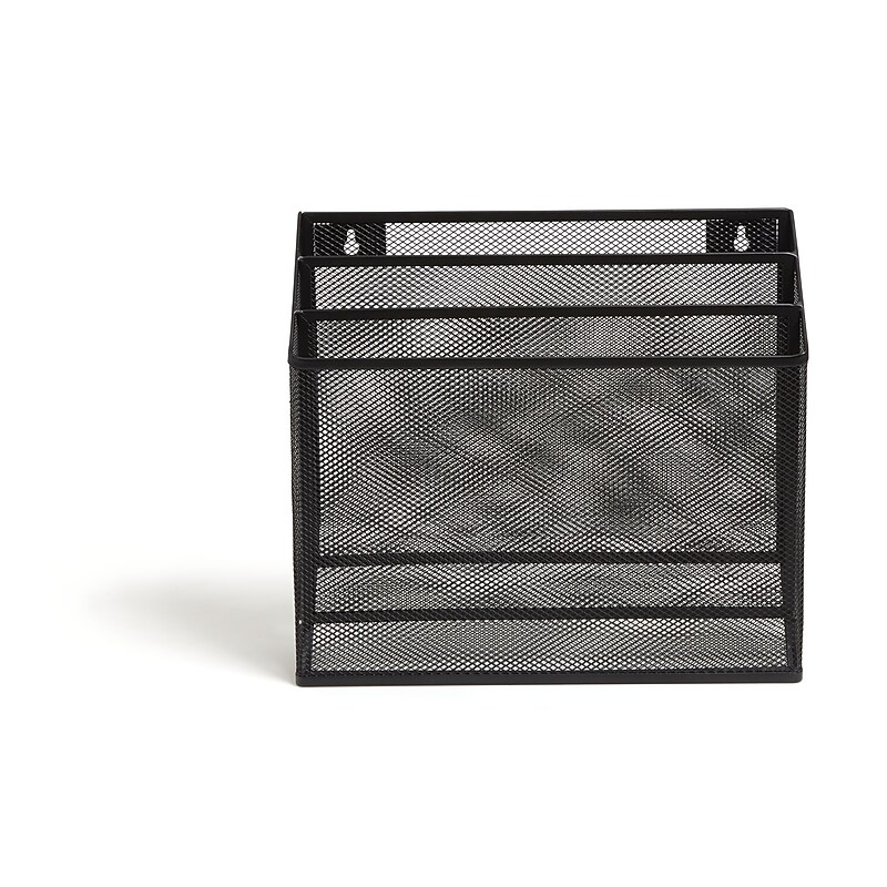 TRU RED 3-Compartment Mountable Mesh File Organizer, Black (TR57598-US) image 1