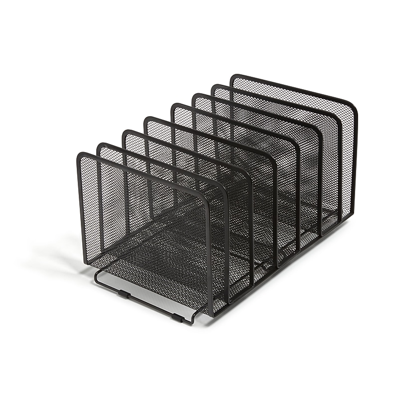 TRU RED 7-Compartment Mesh Metal Super File Sorter, Black (TR57606-US) image 1