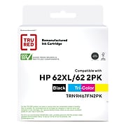 TRU RED™ Remanufactured Black High Yield and Tri-Color Standard Ink Cartridge Replacement for HP 62XL/62 (N9H67FN), 2/Pack