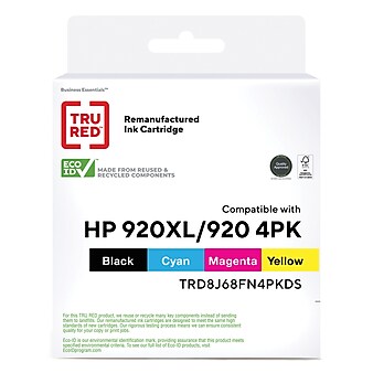 TRU RED™ Remanufactured Black High Yield/Color Standard Yield Ink Cartridge Replacement for HP 920XL/920 (D8J68FN), 4/Pack